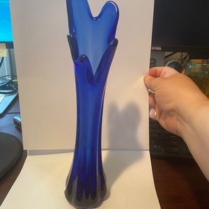 Cobalt blue 5 finger swung vase